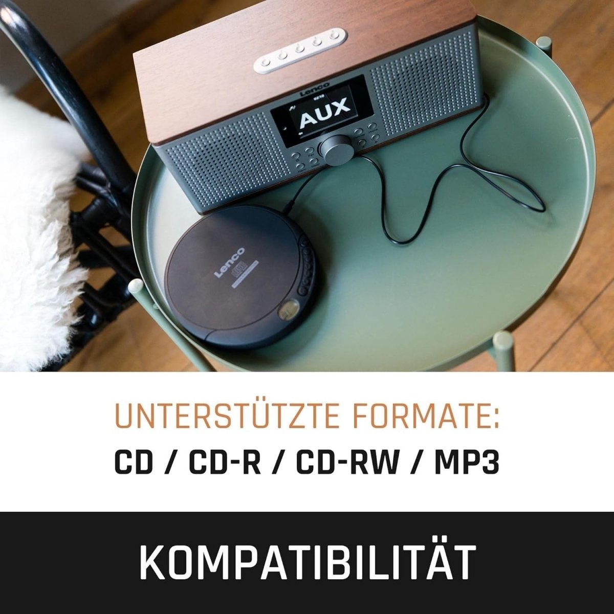 Portable Discman CD Player Anti Shock LCD MP3 Headphones Black - Kwikley