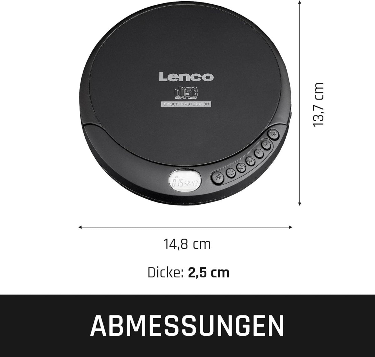 Portable Discman CD Player Anti Shock LCD MP3 Headphones Black - Kwikley