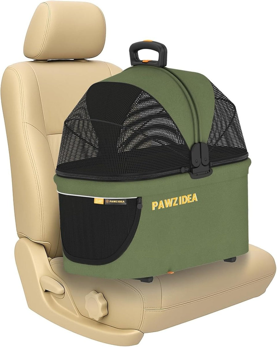Portable Dog Crate Car Seat Foldable Pet Travel Kennel Medium Dogs - Kwikley