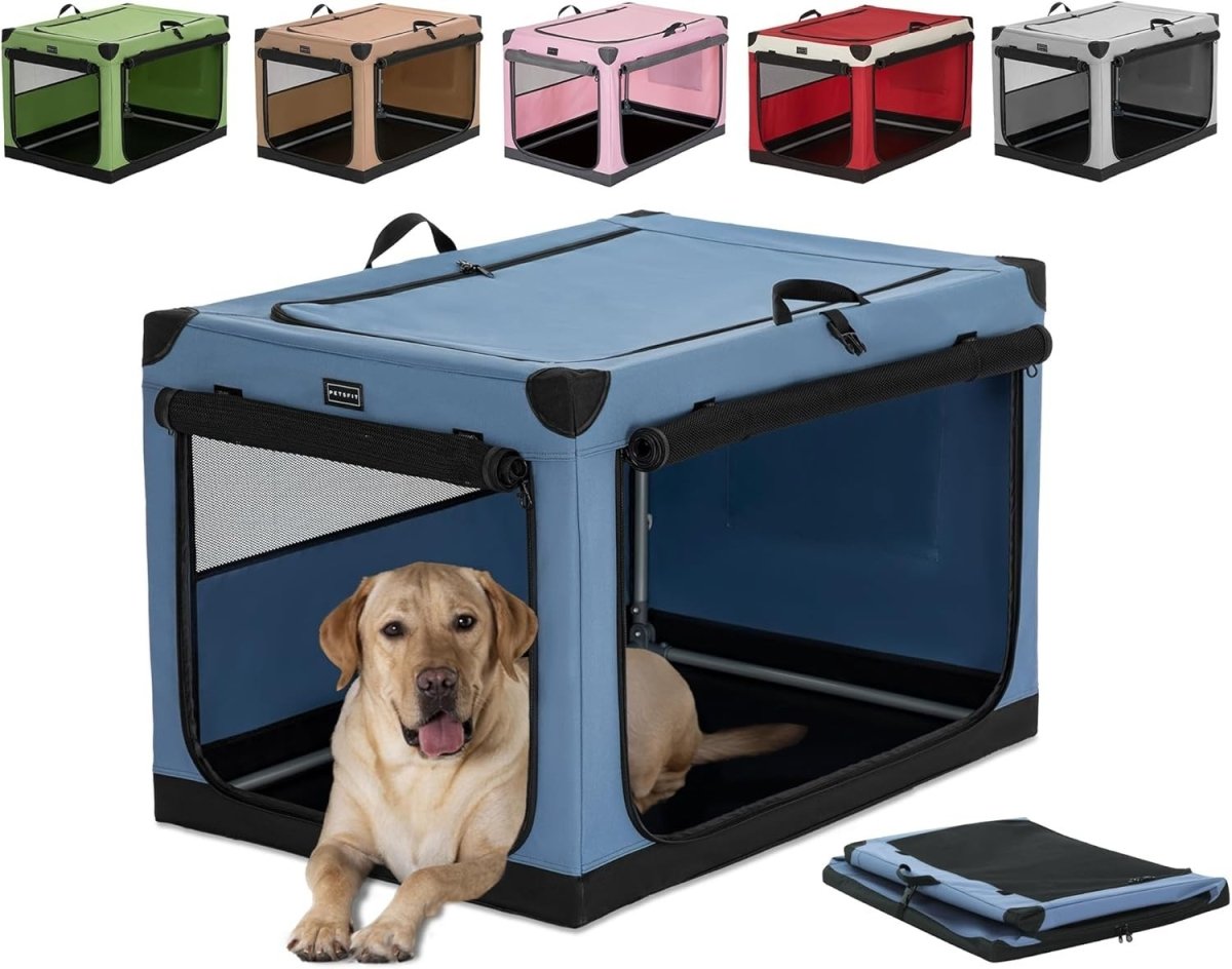 Portable Dog Crate for Travel – Adjustable, Collapsible Soft - Sided Pet Cage - Kwikley