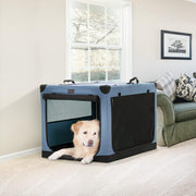Portable Dog Crate for Travel – Adjustable, Collapsible Soft - Sided Pet Cage - Kwikley