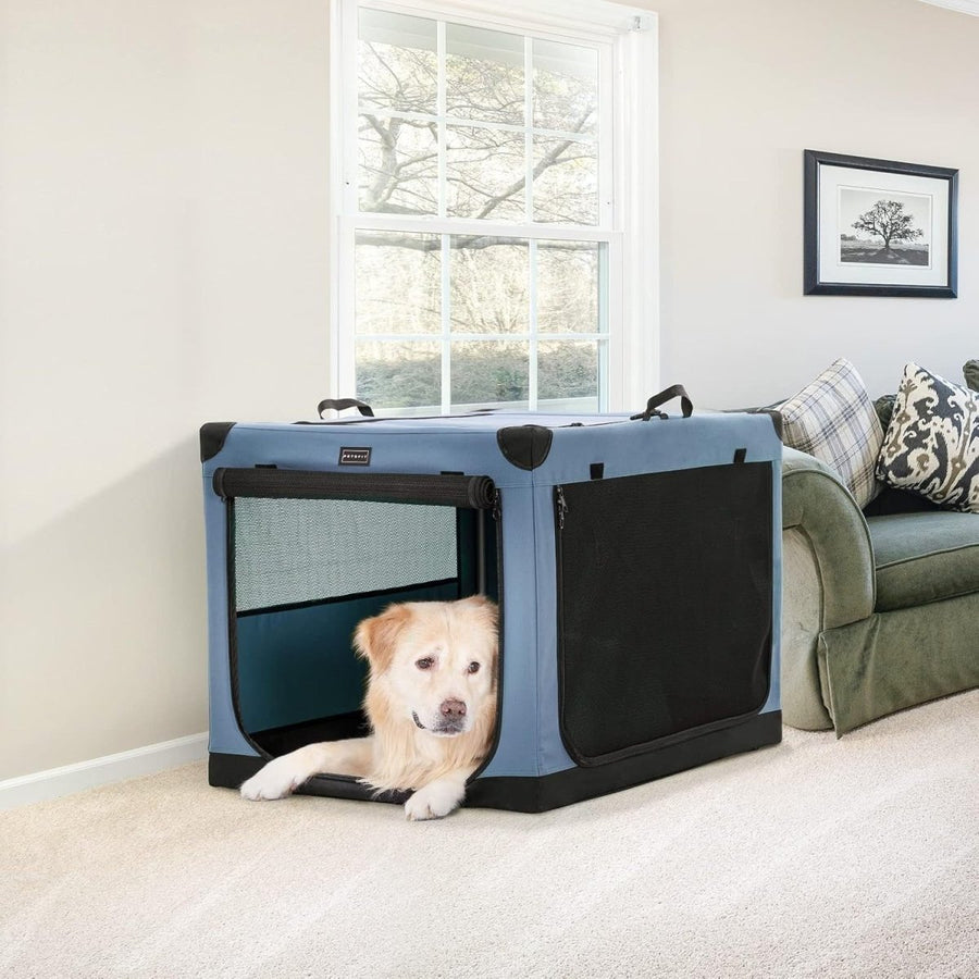 Portable Dog Crate for Travel – Adjustable, Collapsible Soft - Sided Pet Cage - Kwikley