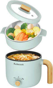 Portable Electric Hot Pot with Steamer | 1.5L Nonstick Cooker, Dual Power - Kwikley