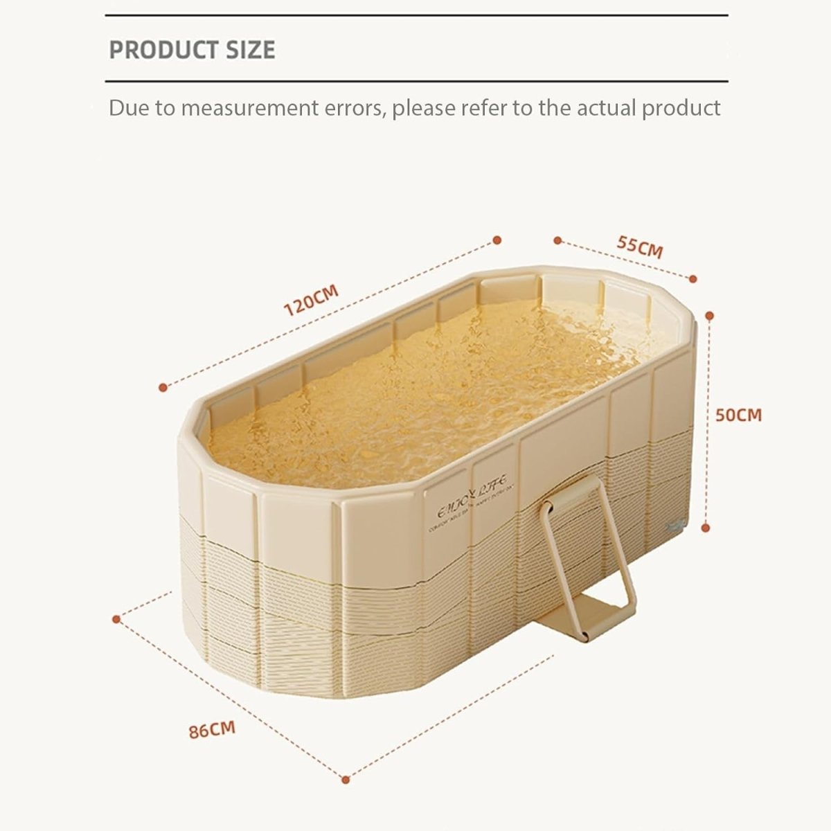 Portable Foldable Adult Bathtub 120x55x50cm – Hot & Ice Bath Tub with Insulated - Kwikley
