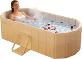 Portable Foldable Adult Bathtub 150cm Large SPA Collapsible Tub Sauna – Yellow