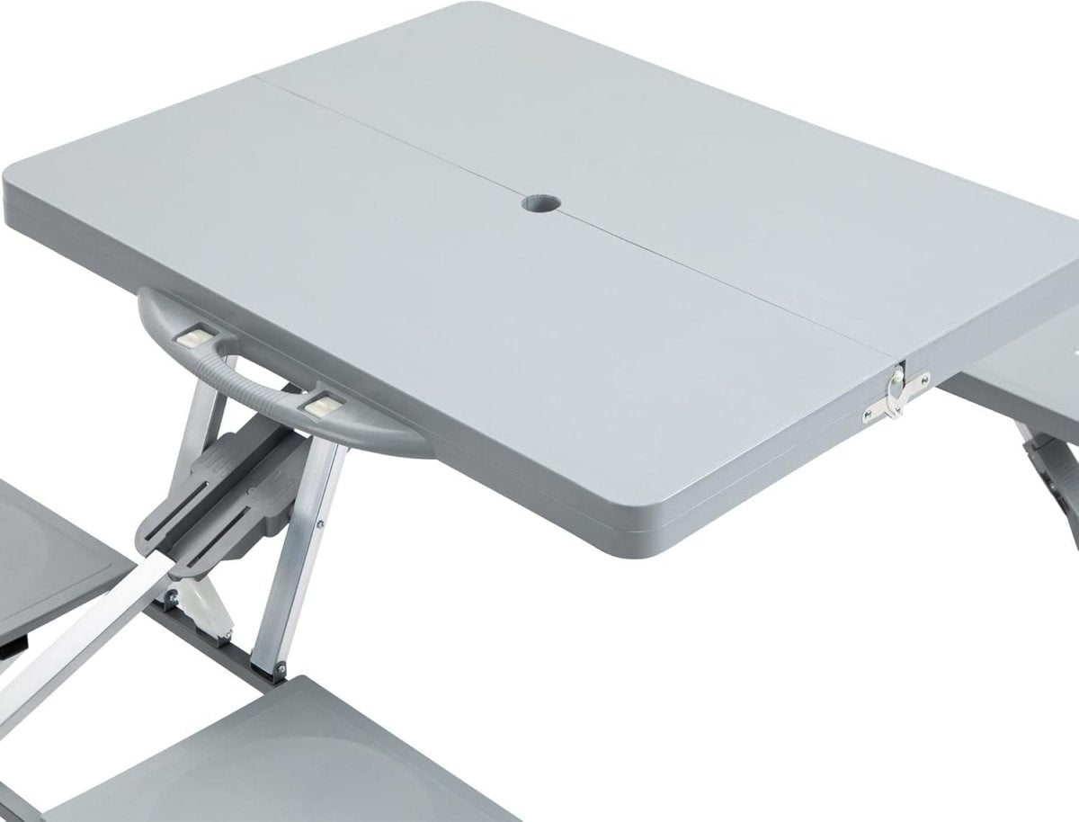 Portable Foldable Picnic Table with Chairs & Umbrella Hole Outdoor Camping - Kwikley