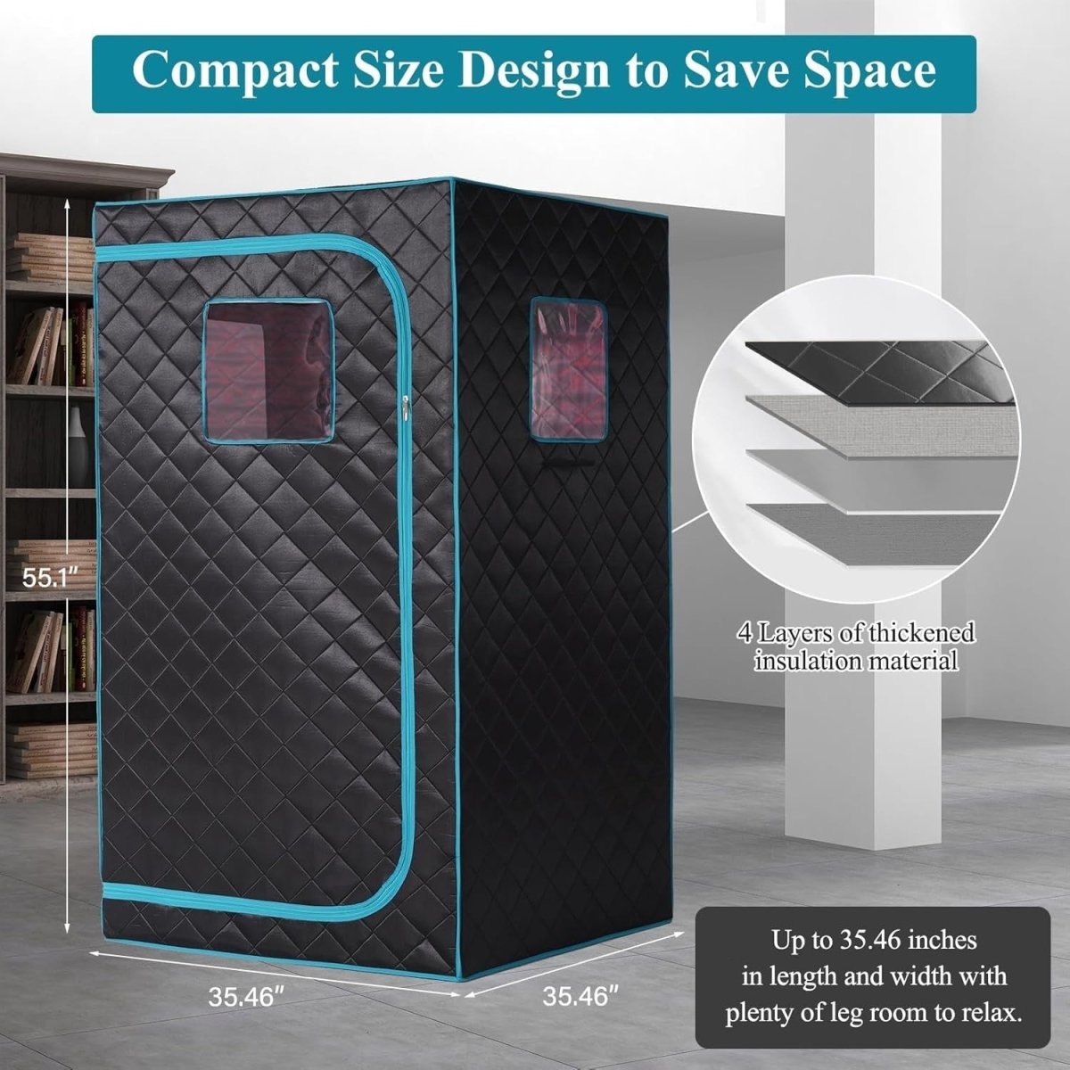 Portable Infrared Sauna Tent w/ Red Light Therapy 6 - Heater Home Spa Detox Box - Kwikley