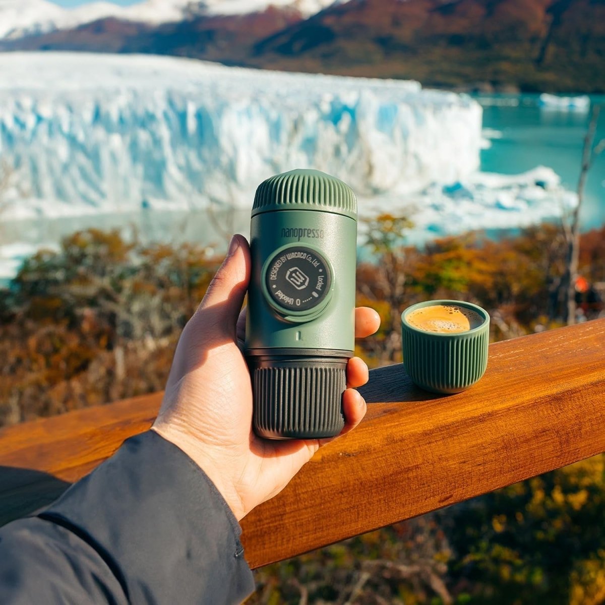 Portable Manual Espresso Maker Moss Green | High - Pressure Travel Coffee Machine - Kwikley