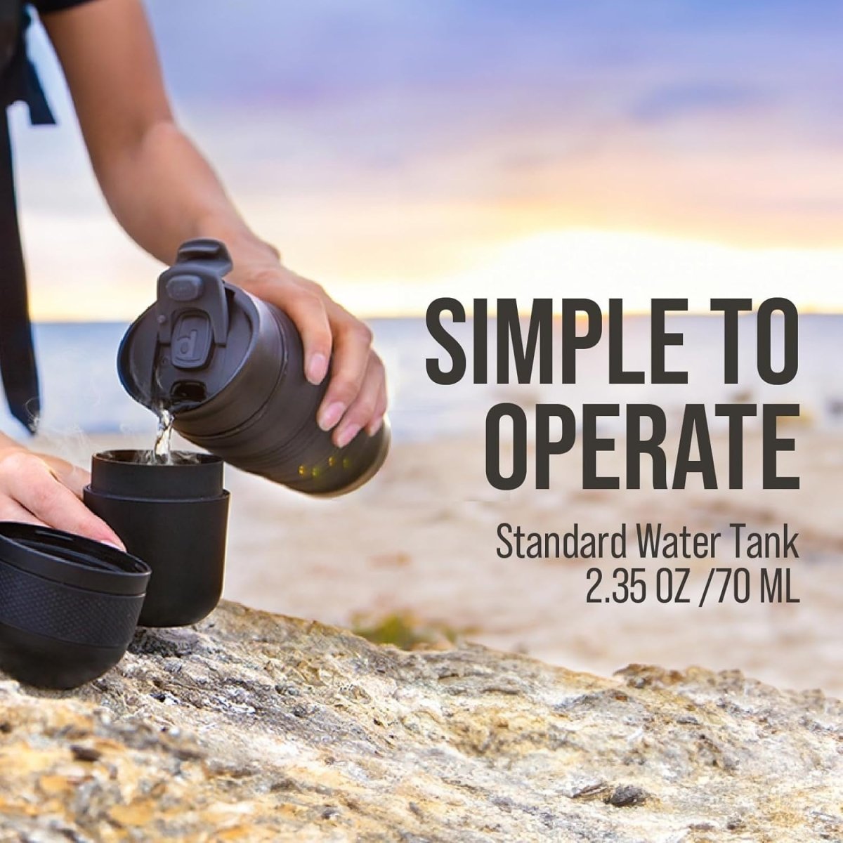 Portable Manual Espresso Maker | Travel Coffee Machine Works with Ground Coffee - Kwikley