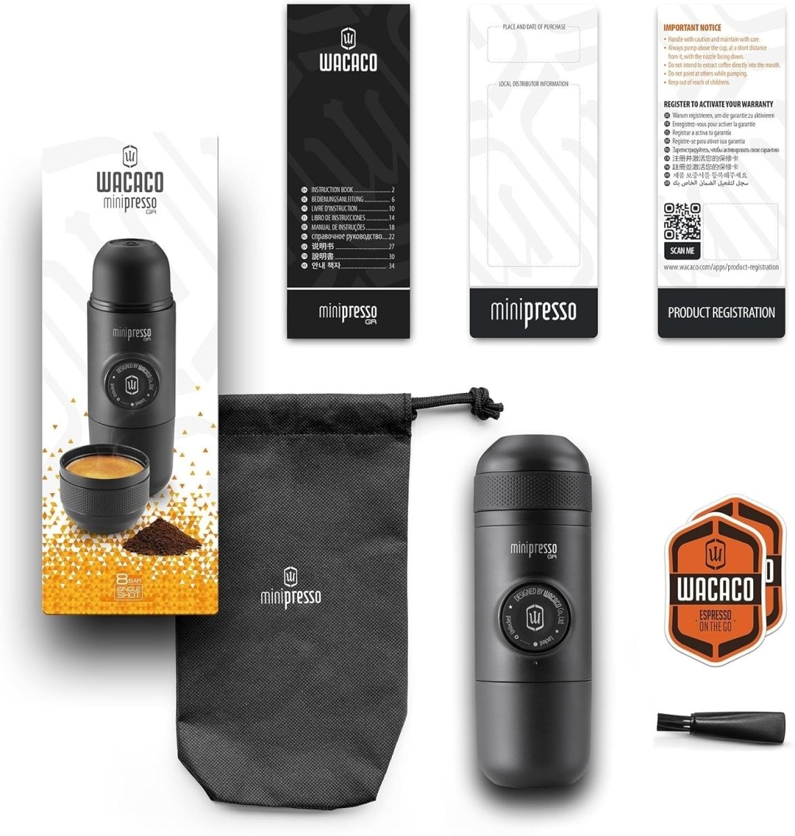 Portable Manual Espresso Maker | Travel Coffee Machine Works with Ground Coffee - Kwikley