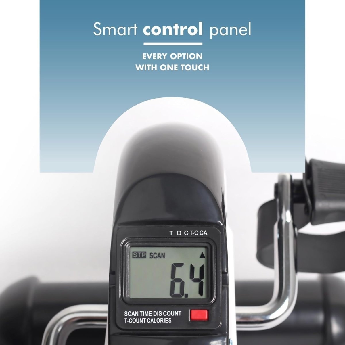 Portable Pedal Exerciser for Elderly Arm Leg Trainer LCD Adjustable - Kwikley