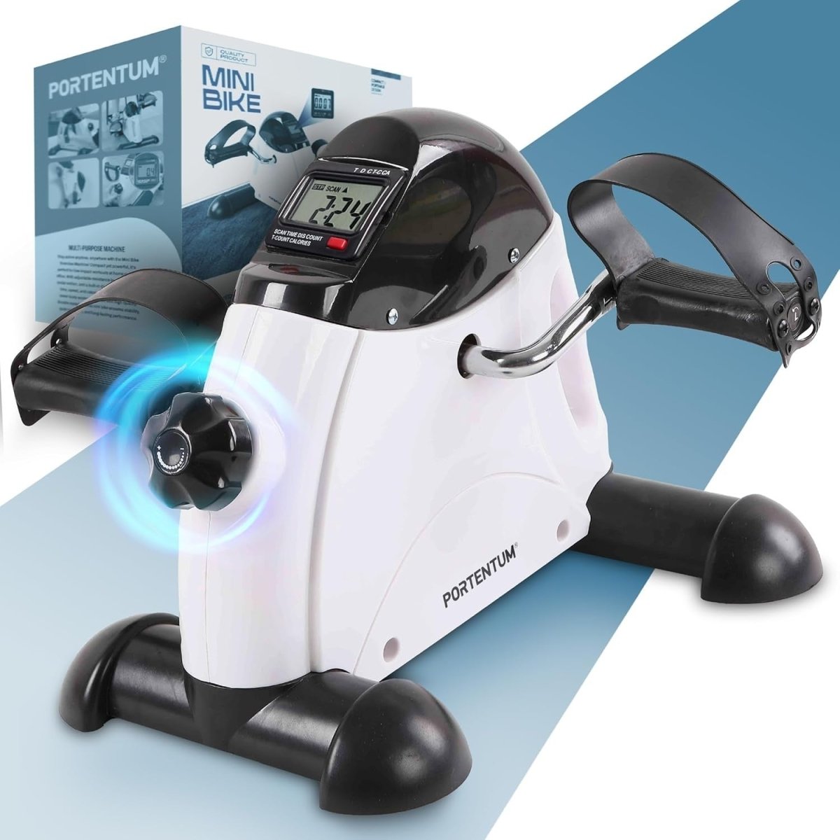Portable Pedal Exerciser for Elderly Arm Leg Trainer LCD Adjustable - Kwikley