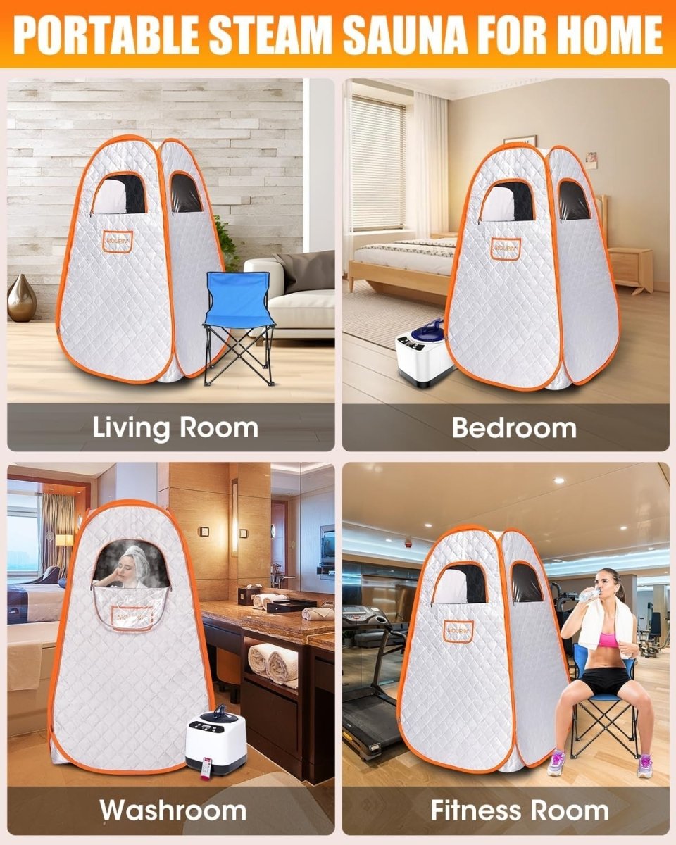 Portable Pop - Up Steam Sauna Tent w/ 3L Steamer & Remote – Home Spa Pod - Kwikley