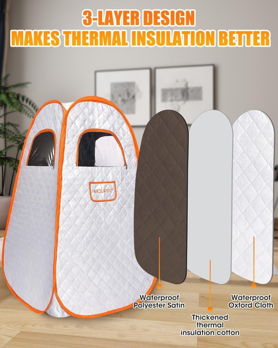 Portable Pop - Up Steam Sauna Tent w/ 3L Steamer & Remote – Home Spa Pod - Kwikley