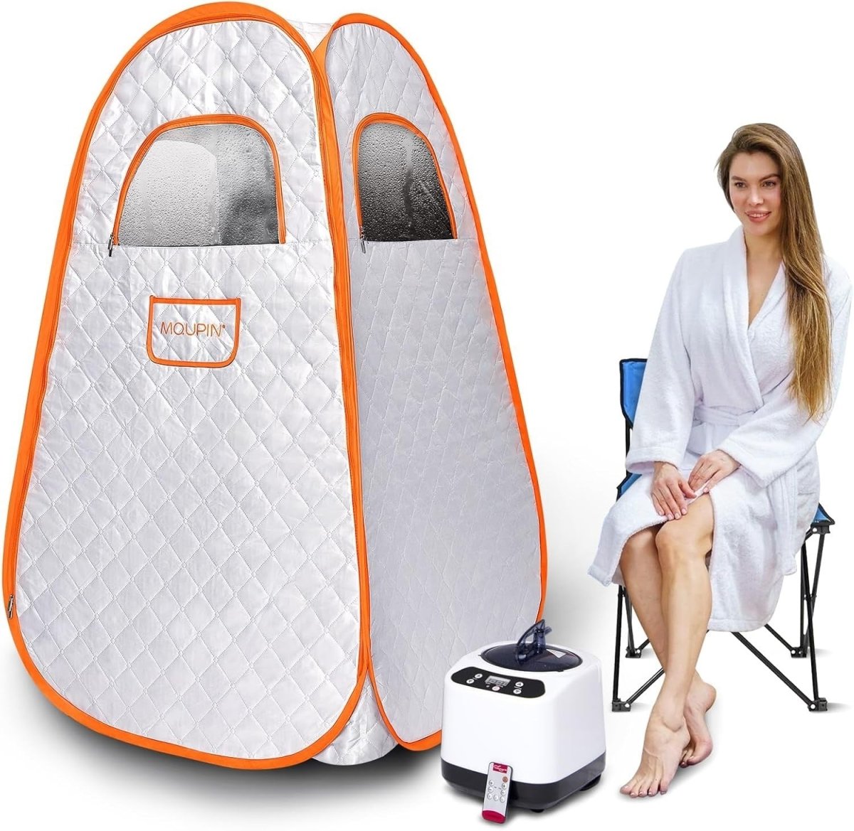 Portable Pop - Up Steam Sauna Tent w/ 3L Steamer & Remote – Home Spa Pod - Kwikley