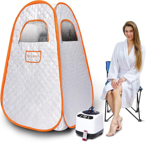 Portable Pop - Up Steam Sauna Tent w/ 3L Steamer & Remote – Home Spa Pod - Kwikley