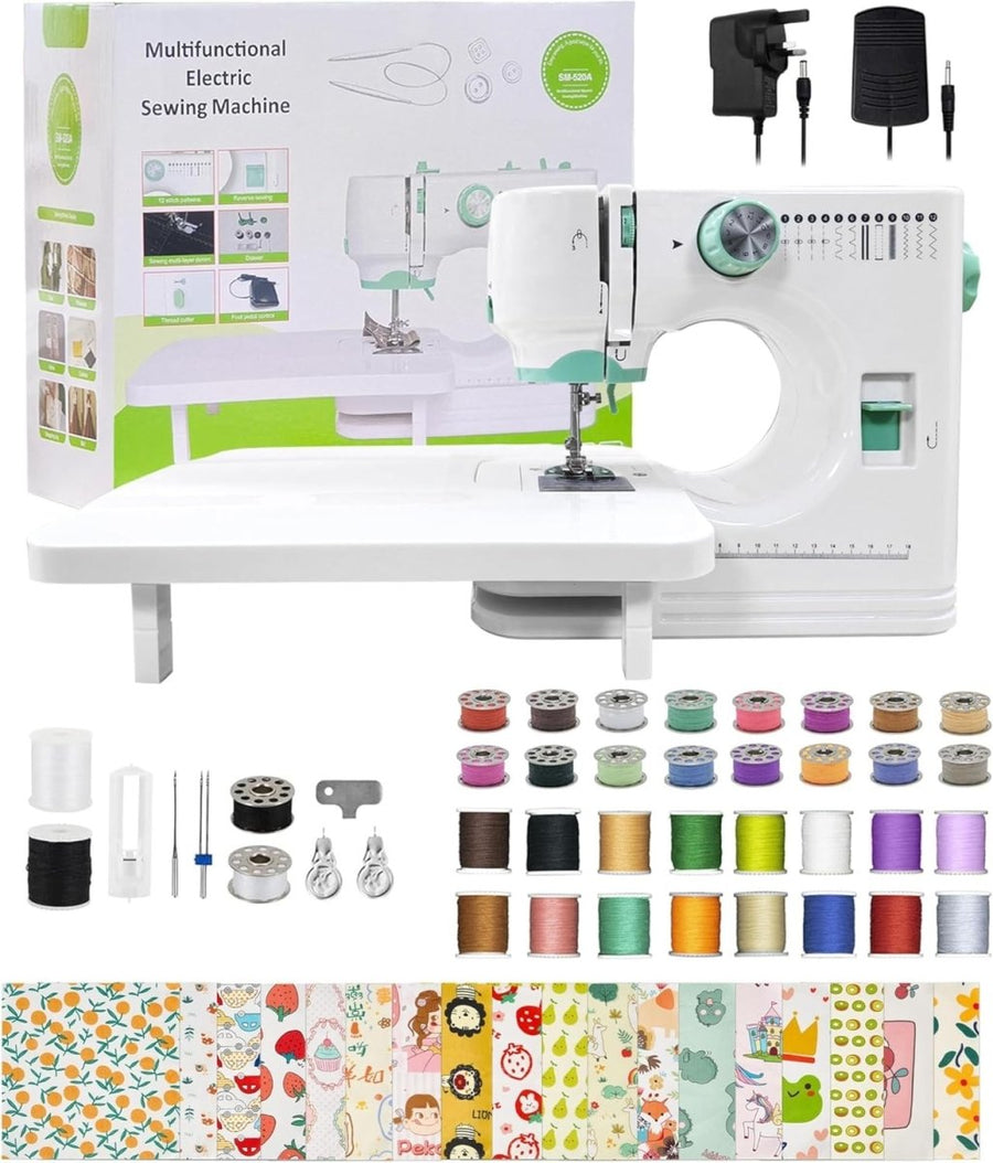 Portable Sewing Machine 12 Stitch 2 Speed Foot Pedal Beginner Home - Kwikley