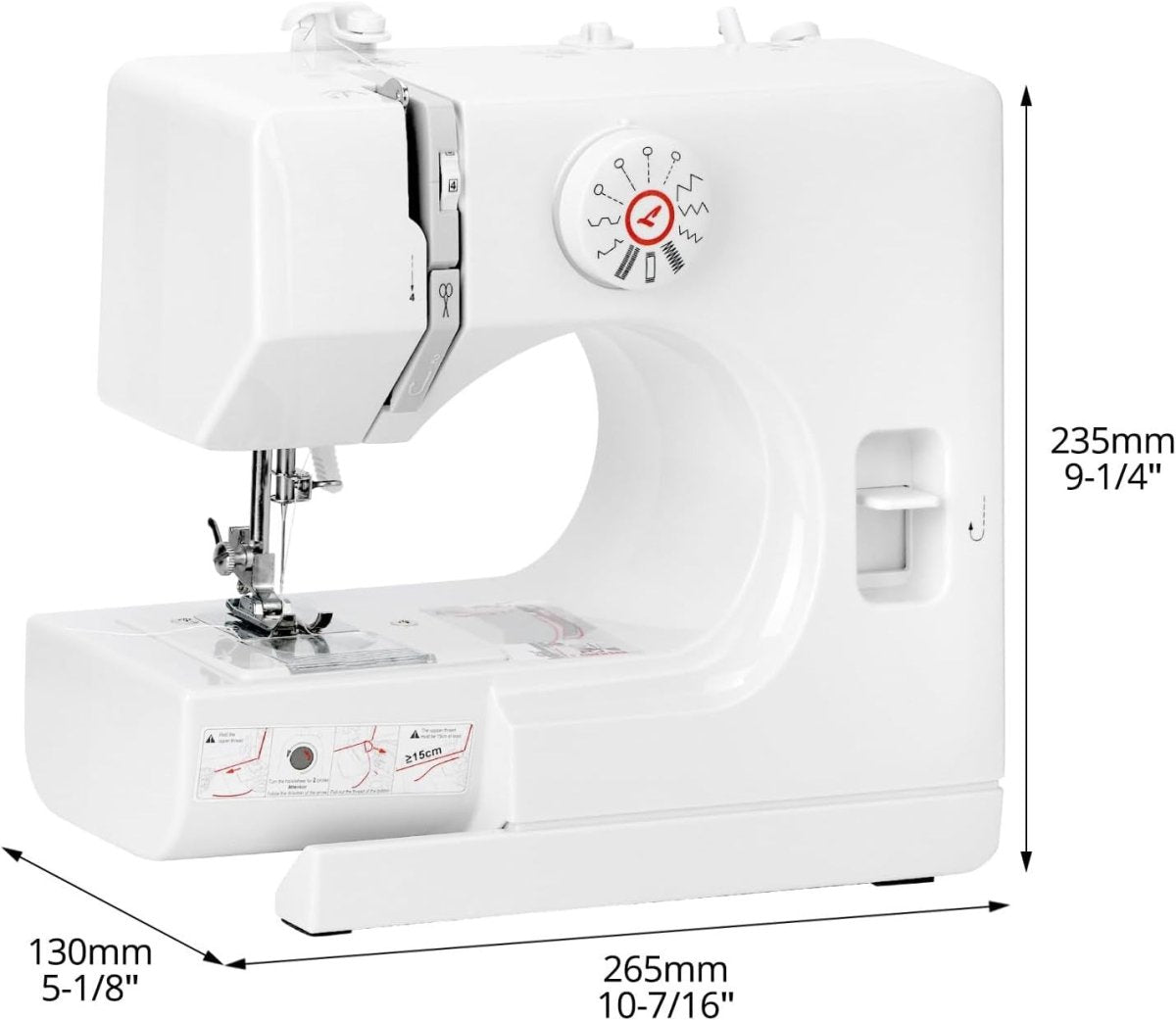 Portable Sewing Machine 12 Stitch Double Speed LED Light Foot Pedal - Kwikley
