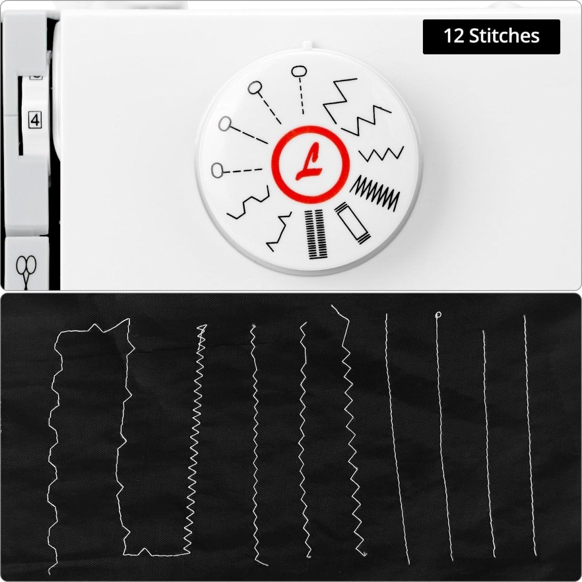 Portable Sewing Machine 12 Stitch Double Speed LED Light Foot Pedal - Kwikley