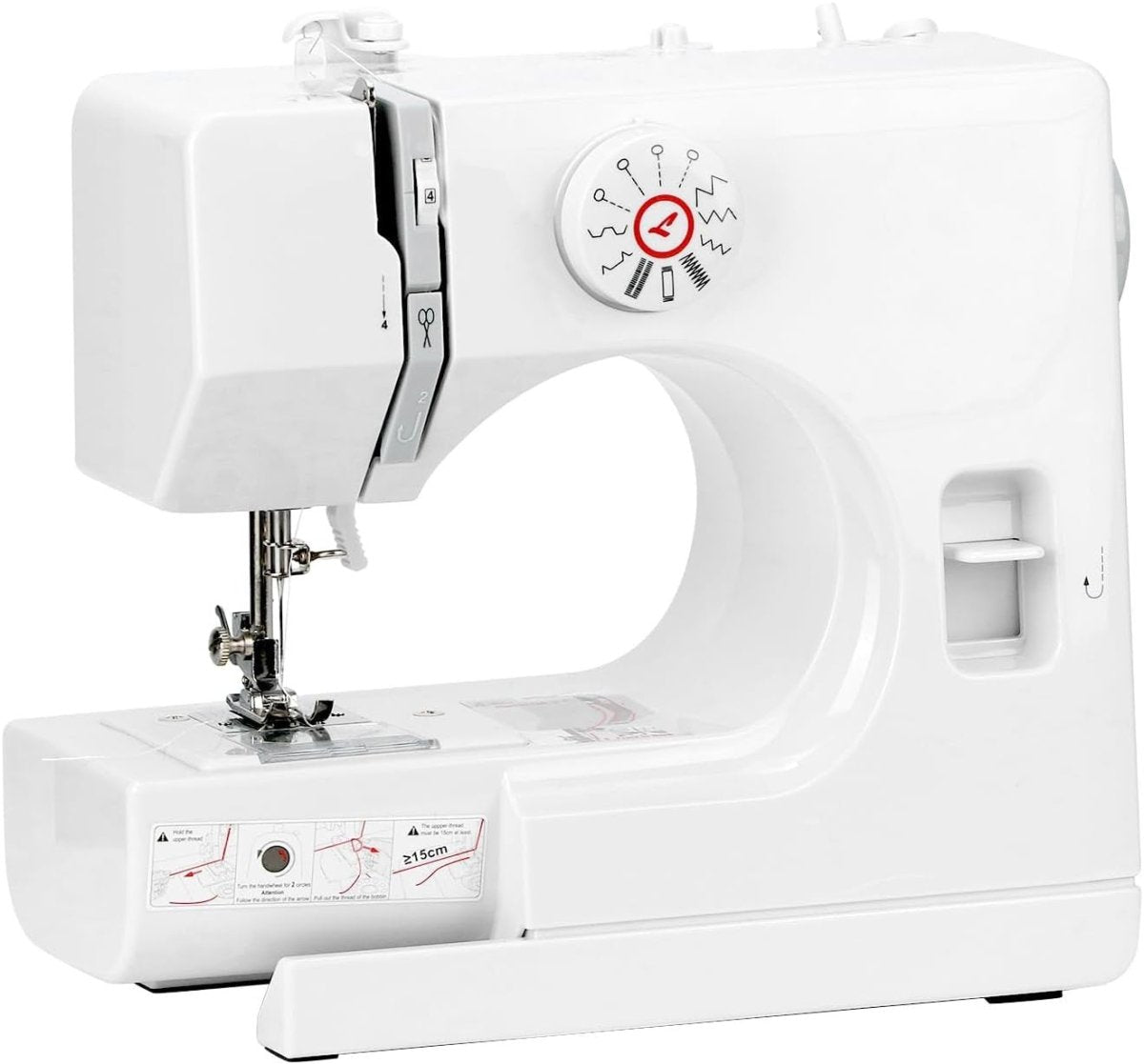 Portable Sewing Machine 12 Stitch Double Speed LED Light Foot Pedal - Kwikley