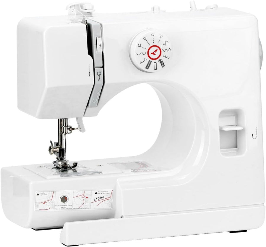Portable Sewing Machine 12 Stitch Double Speed LED Light Foot Pedal - Kwikley