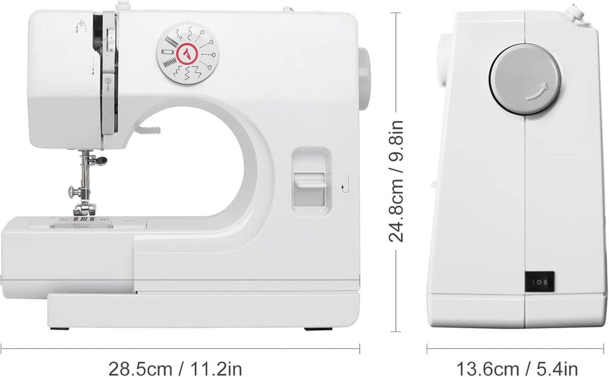 Portable Sewing Machine 12 Stitch Double Thread 2 Speed Reverse Sew DIY - Kwikley