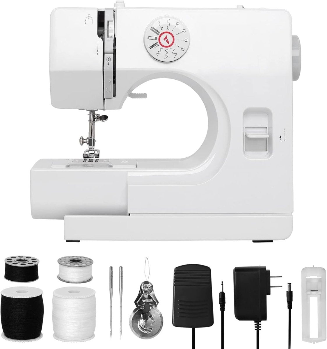 Portable Sewing Machine 12 Stitch Double Thread 2 Speed Reverse Sew DIY - Kwikley