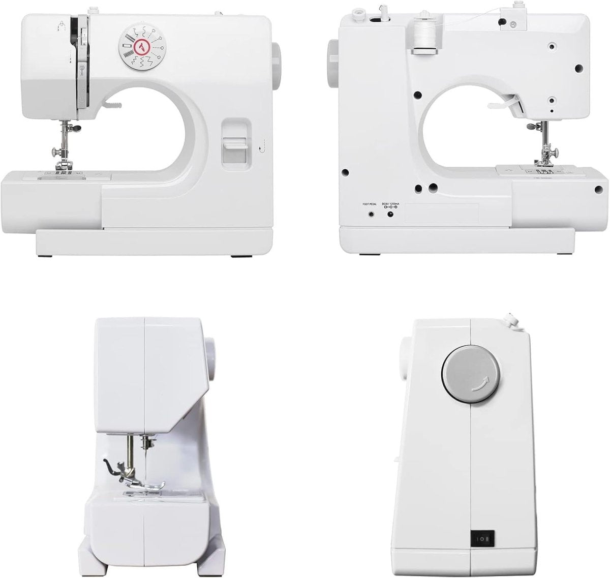 Portable Sewing Machine 12 Stitch Double Thread 2 Speed Reverse Sew DIY - Kwikley