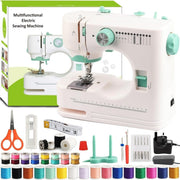 Portable Sewing Machine 12 Stitch Electric Mini Sewing Kit Foot Pedal - Kwikley