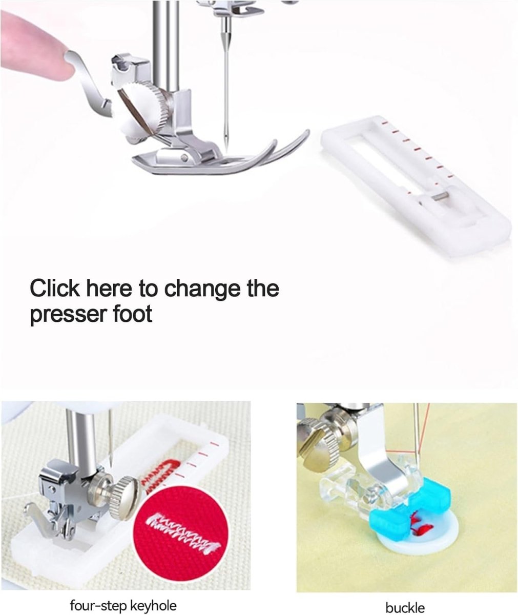 Portable Sewing Machine 12 Stitch Extension Table Reverse Sewing LED - Kwikley