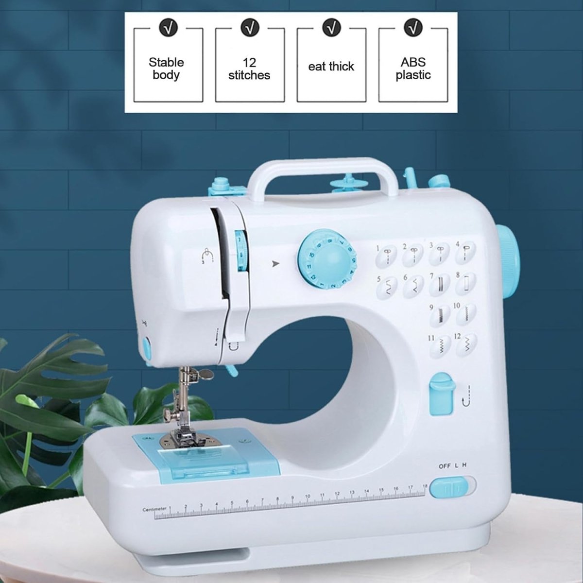 Portable Sewing Machine 12 Stitch Extension Table Reverse Sewing LED - Kwikley