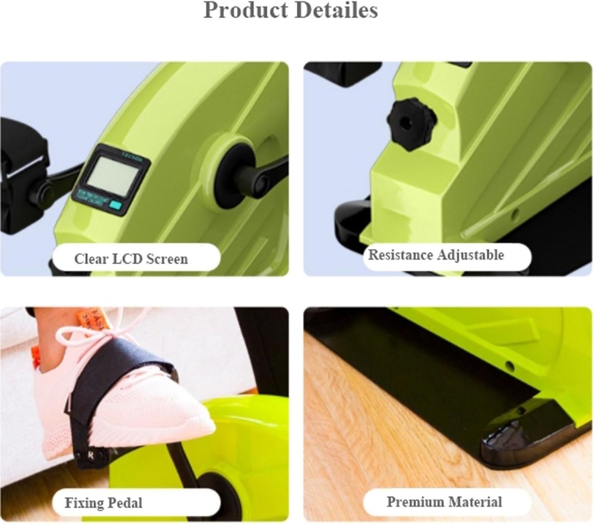 Portable Under Desk Pedal Bike LCD Adjustable Resistance Arm Leg - Kwikley