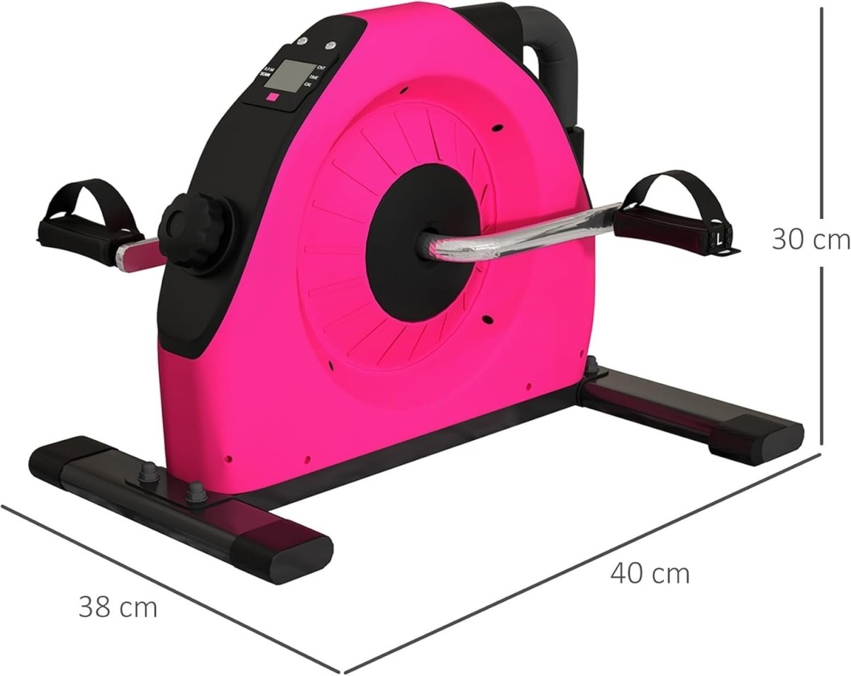 Portable Under Desk Pedal Exerciser LCD Adjustable Resistance Rehab Bike - Kwikley