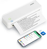 Portable Wireless Thermal Printer White | Inkless, A4, Bluetooth, Travel - Kwikley