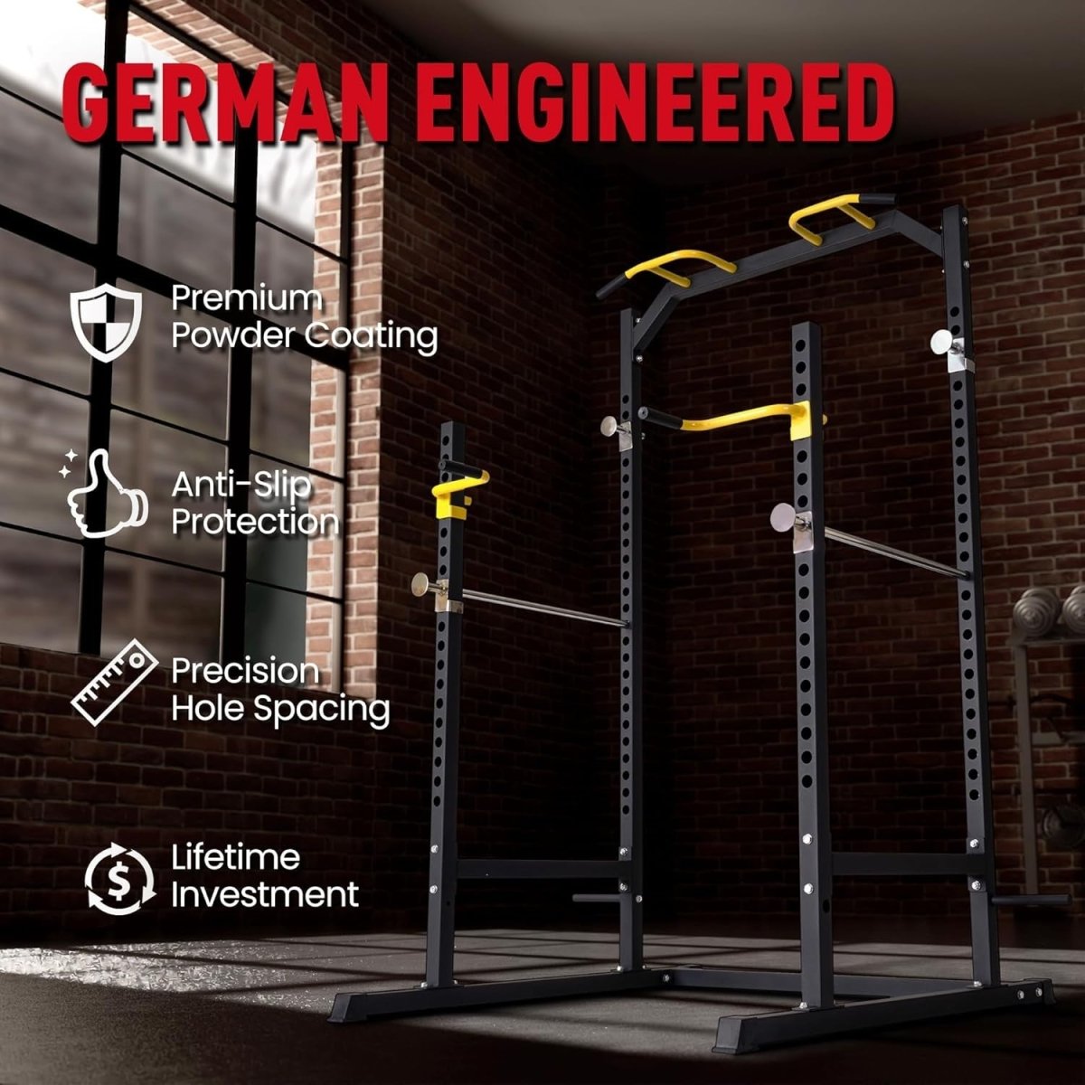 Power Rack Home Gym Strength Training Cage Squat Bench Press Pull Up - Kwikley