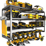 Power Tool Organizer Wall Mount 4 Tier 8 Slot Drill Rack - Kwikley