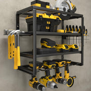 Power Tool Organizer Wall Mount 4 Tier Rack with Charging - Kwikley