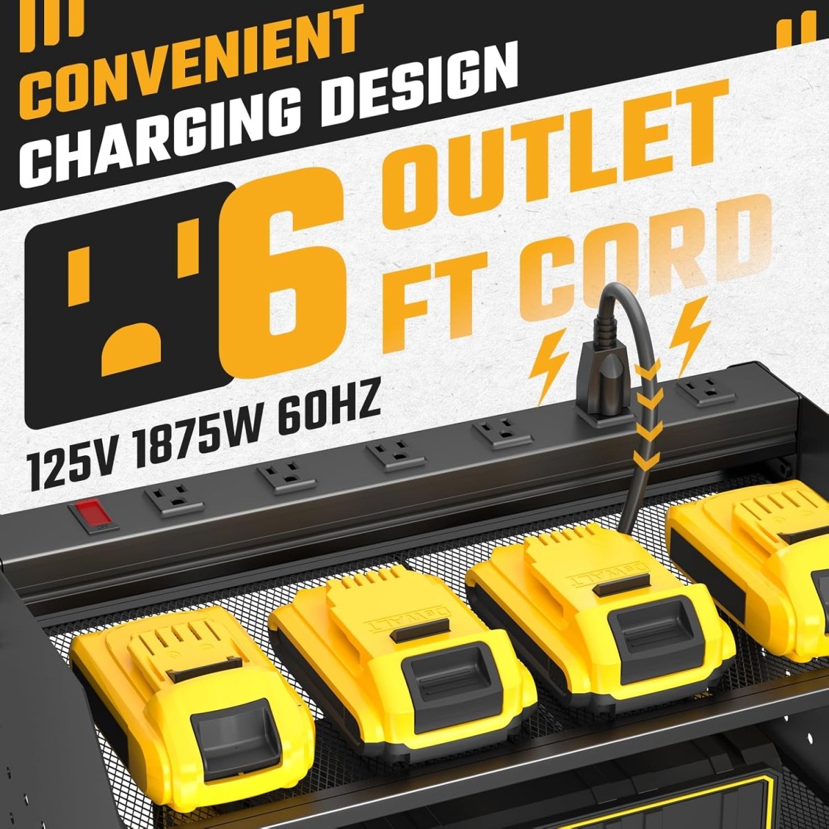 Power Tool Organizer Wall Mount Charging Station 3 Tier Rack - Kwikley