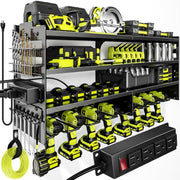 Power Tool Organizer Wall Mount with Charging Station 4 Tier Rack - Kwikley