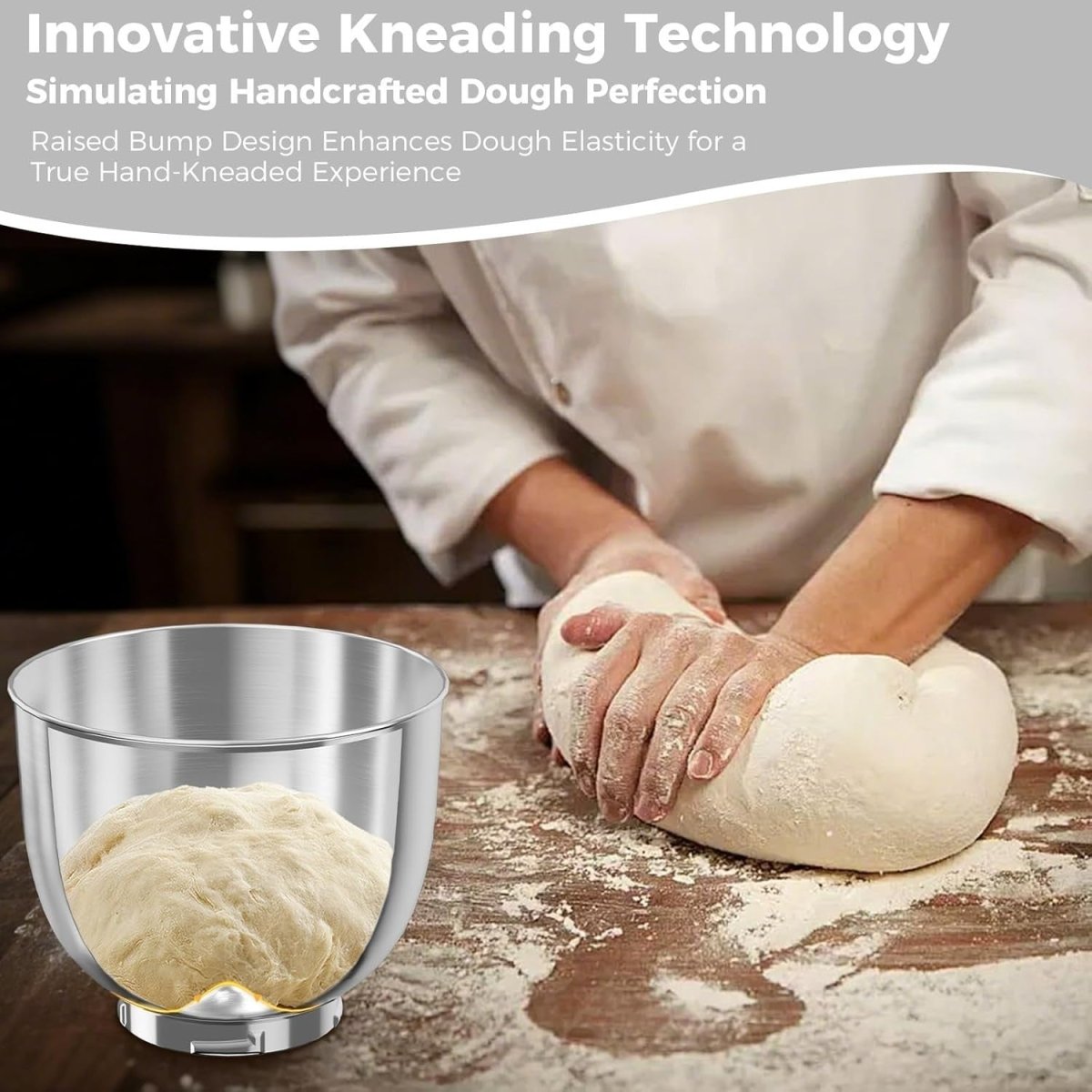 Powerful 1500W Stand Mixer 4.5+5L Bowls 10 Speeds Tilt - Head Dough Beater - Kwikley