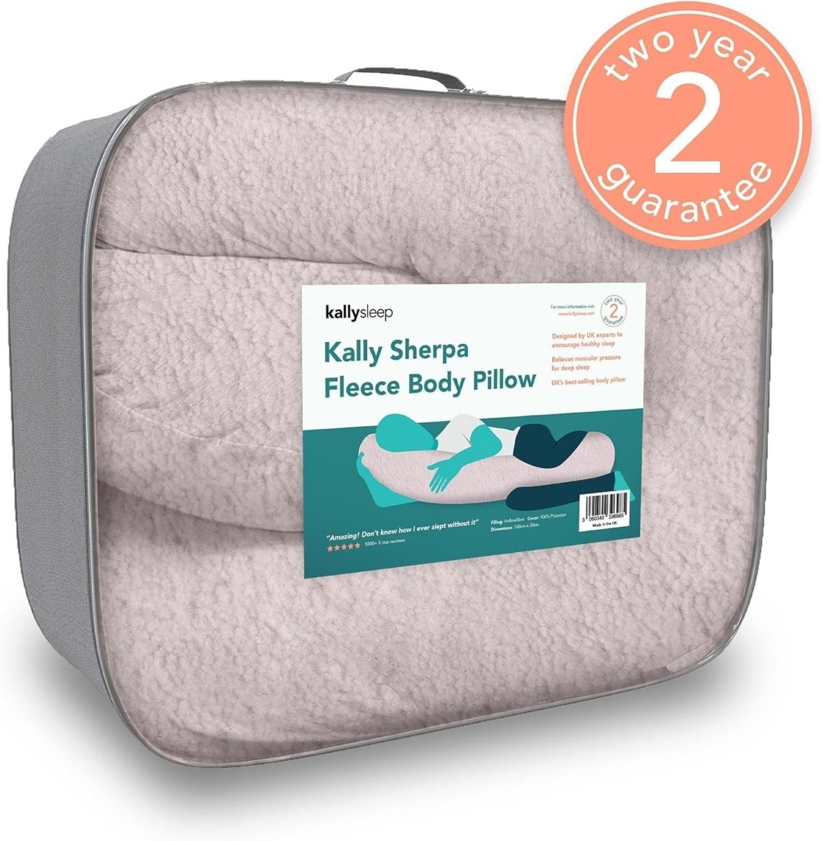 Pregnancy Full Body Pillow Back Hip Support Soft Sherpa Side Sleeper - Kwikley