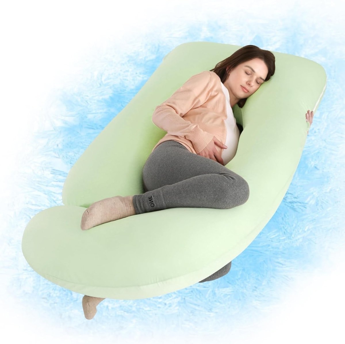 Pregnancy Pillow 60in Full Body J Shape Maternity Support Back Belly Legs - Kwikley