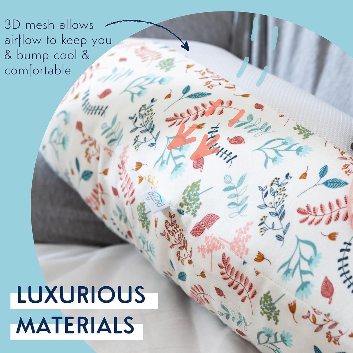 Pregnancy Pillow Breathable Full Body Maternity Support Belly Back Legs - Kwikley