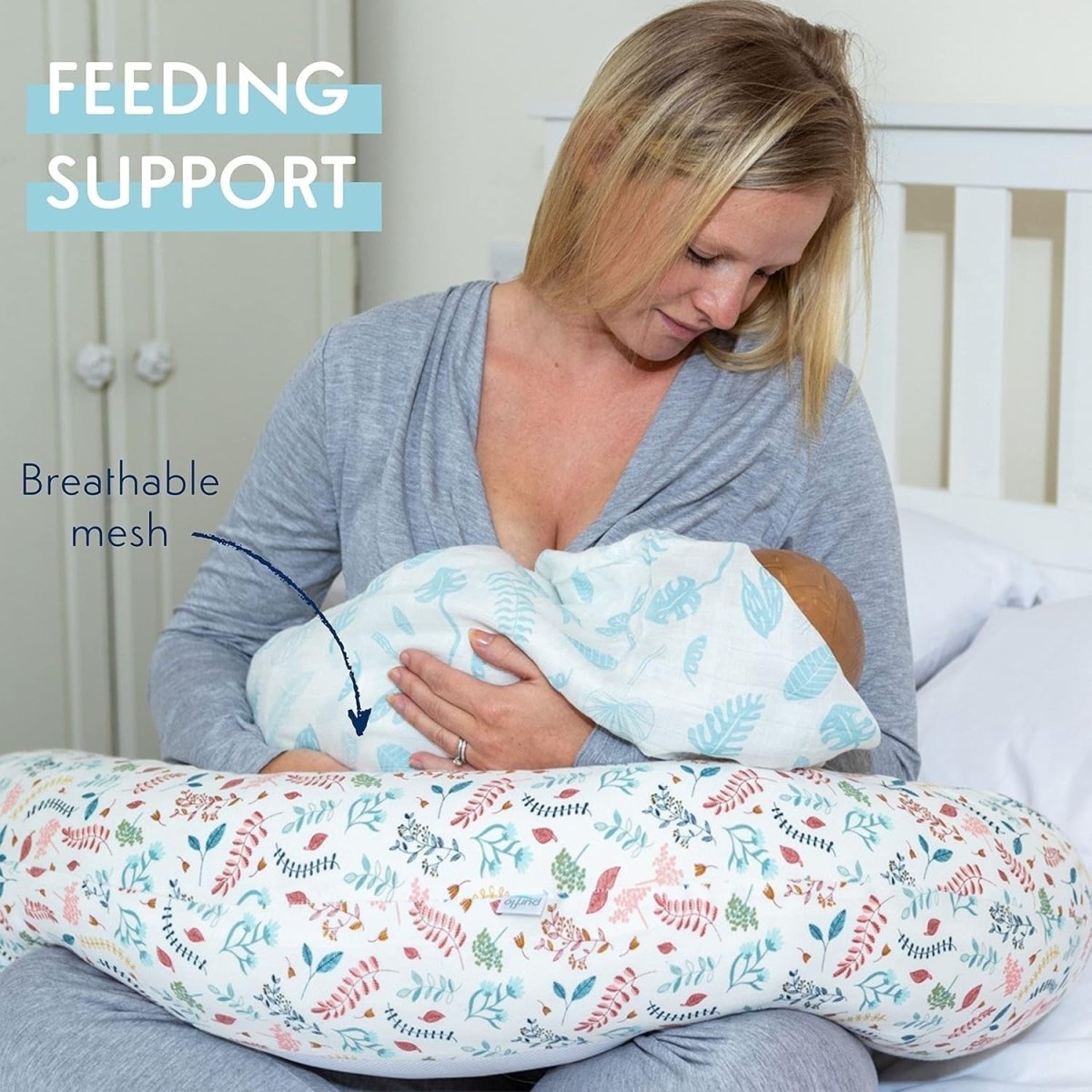 Pregnancy Pillow Breathable Full Body Maternity Support Belly Back Legs - Kwikley