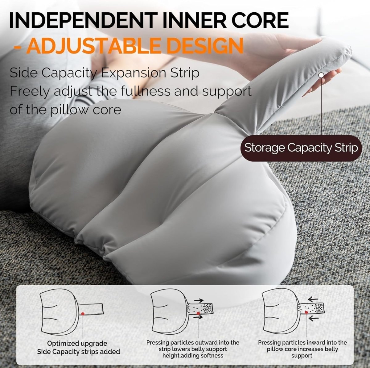 Pregnancy Pillow Full Body U Shaped Maternity Support Sleeping Cushion 57" - Kwikley