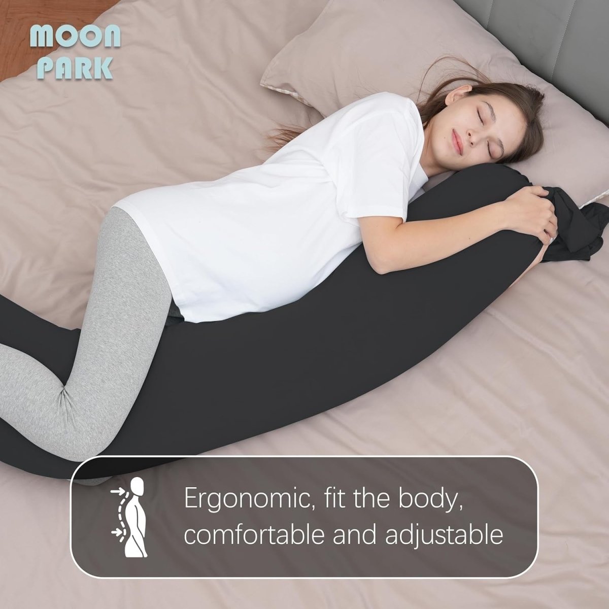 Pregnancy Pillow I Shaped 75” Full Body Maternity Support Side Sleeper - Kwikley