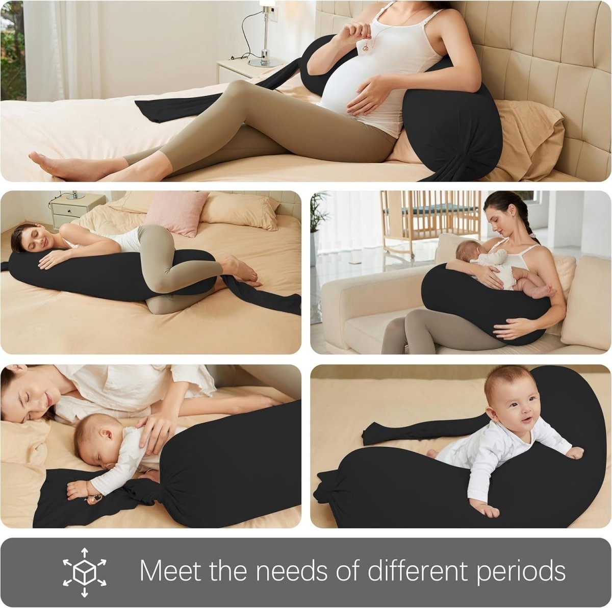 Pregnancy Pillow I Shaped 75” Full Body Maternity Support Side Sleeper - Kwikley