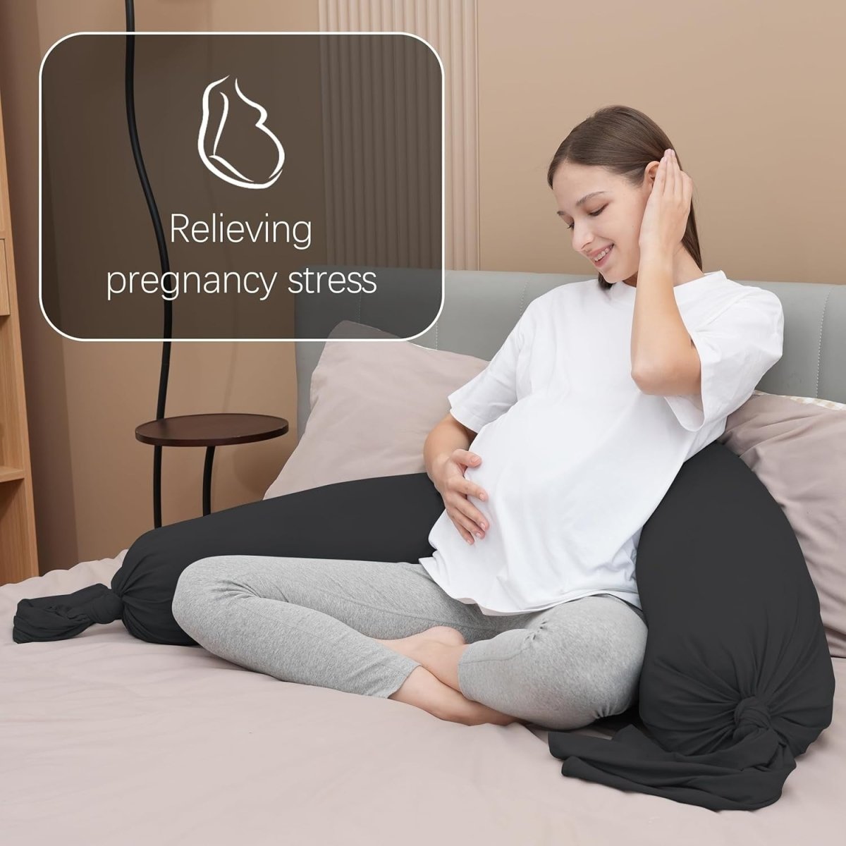 Pregnancy Pillow I Shaped 75” Full Body Maternity Support Side Sleeper - Kwikley