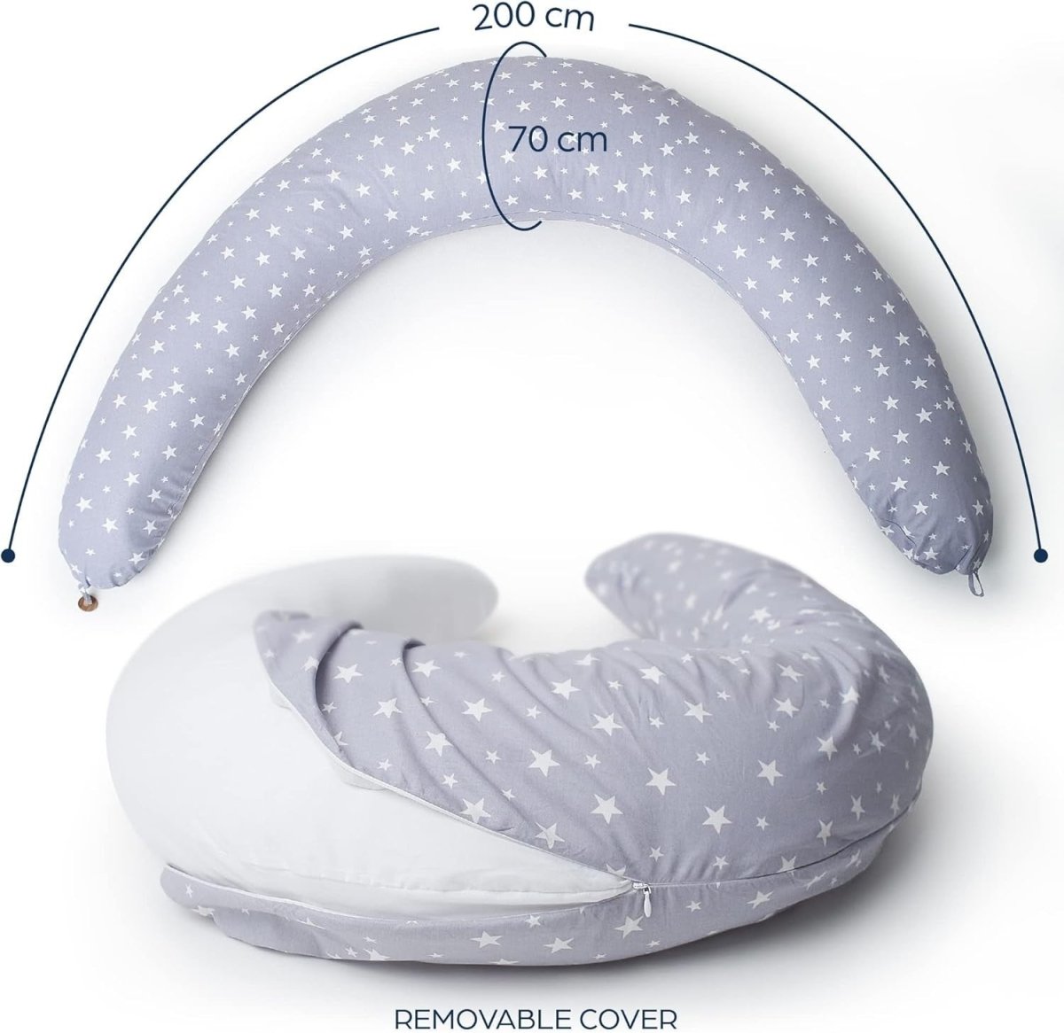 Pregnancy Pillow XXL U Shape Full Body Support for Sleeping & Nursing - Kwikley