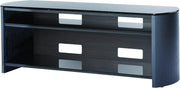 Premium Black Oak TV Stand with Adjustable Glass Shelf & Cable Management - Kwikley